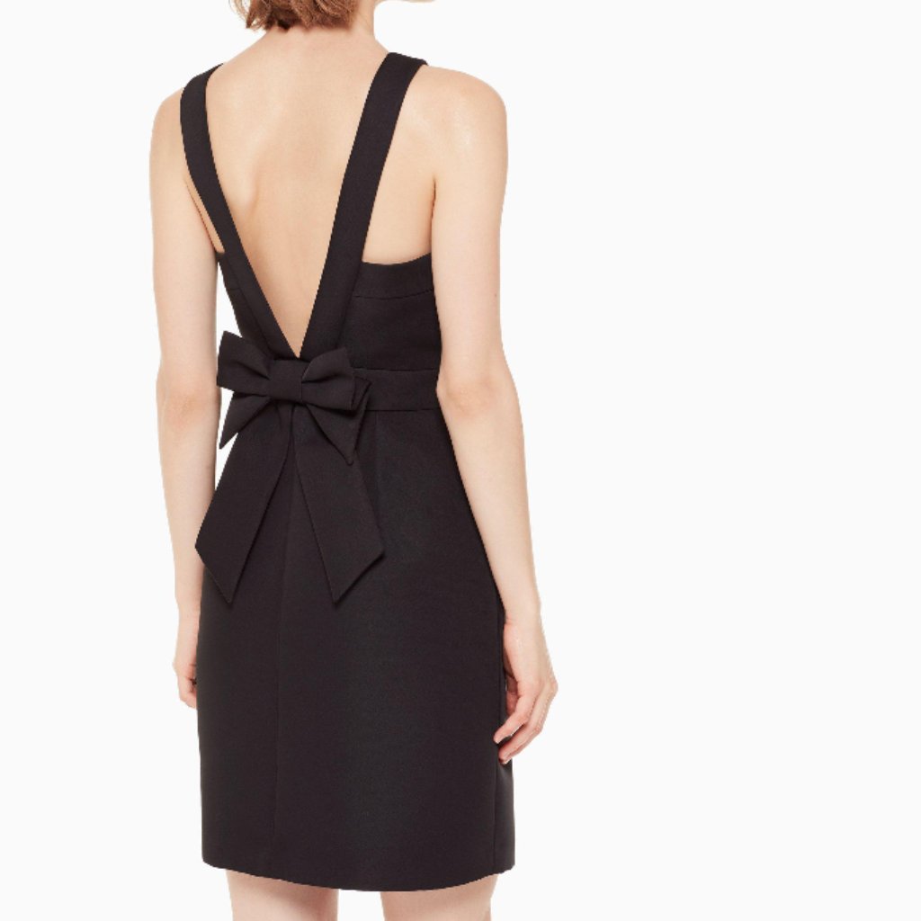 Kate Spade Black Bow Back Faille Dress